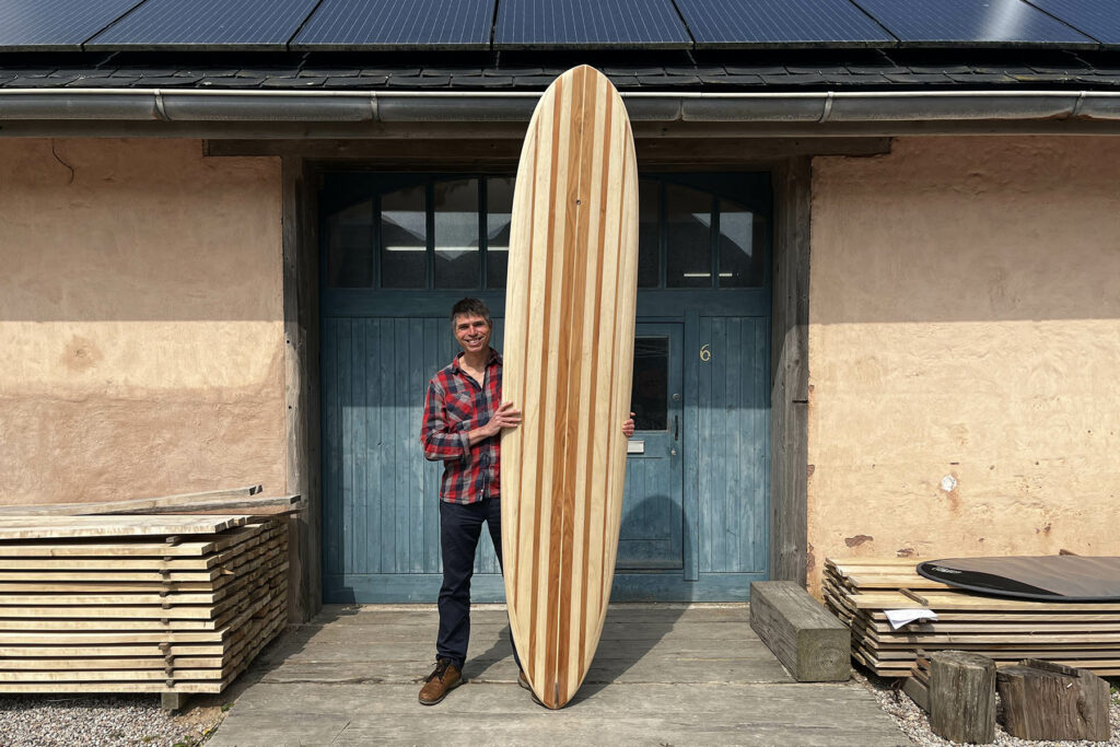 otter wooden surfboards blue doors
