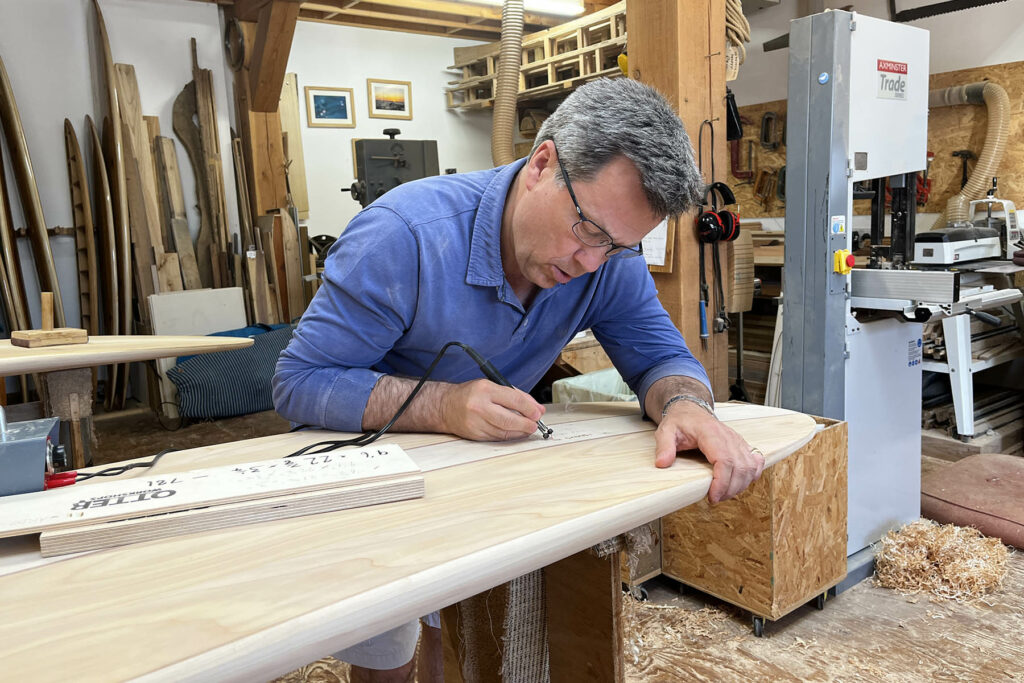 otter wooden surfboards shaping workshop