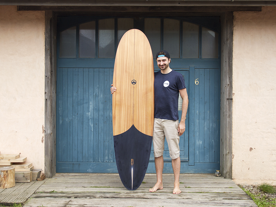 otter wooden surfboards blue doors
