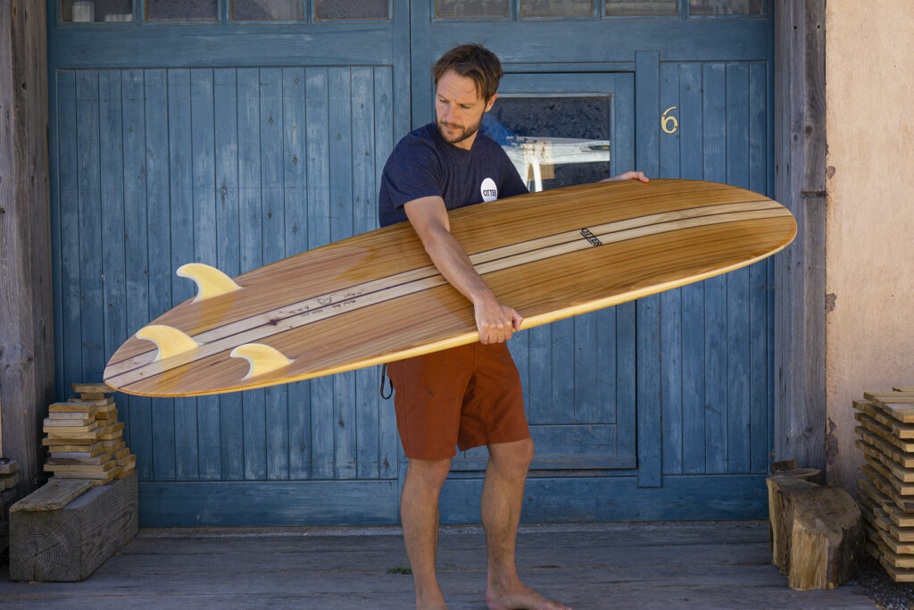 otter wooden surfboard