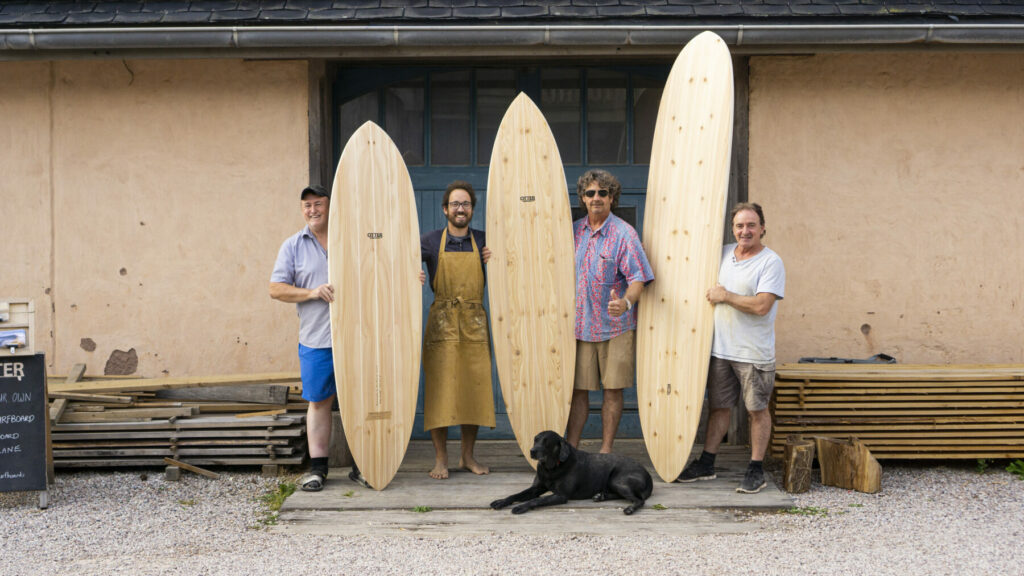 otter surfboards make your own wooden surfboard workshop course blue doors