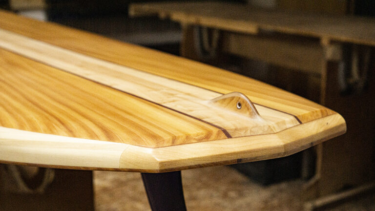 Otter Surfboards Wooden Paddleboard SUP Tail Side