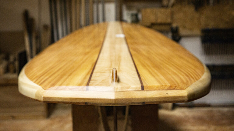 Otter Surfboards Wooden Paddleboard SUP Tail Top