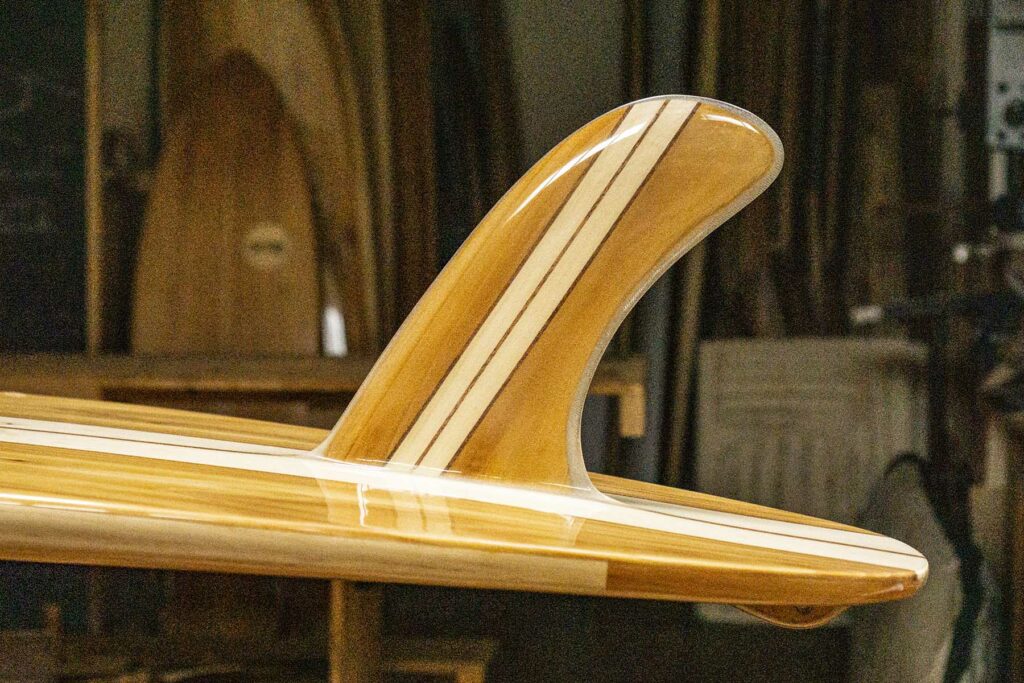 otter wooden surfboard fin