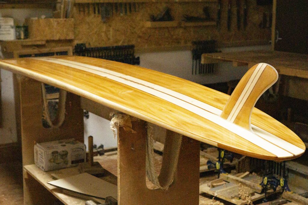otter wooden surfboard fin