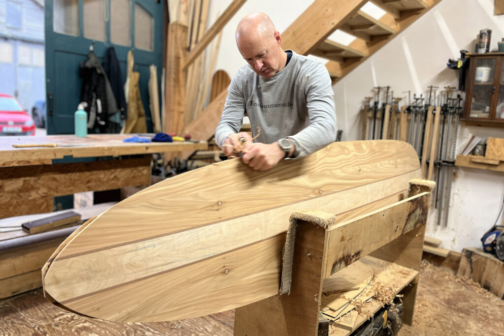 Otter sustainable wooden surfboard workshop