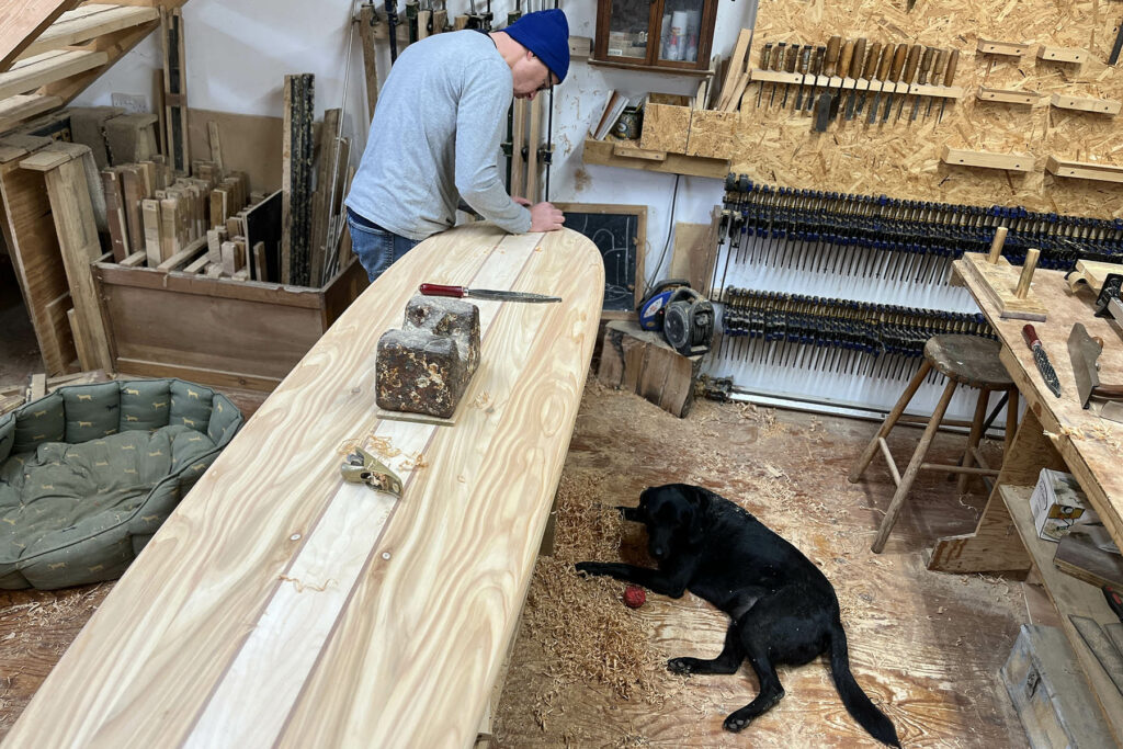 Otter sustainable wooden surfboard workshop