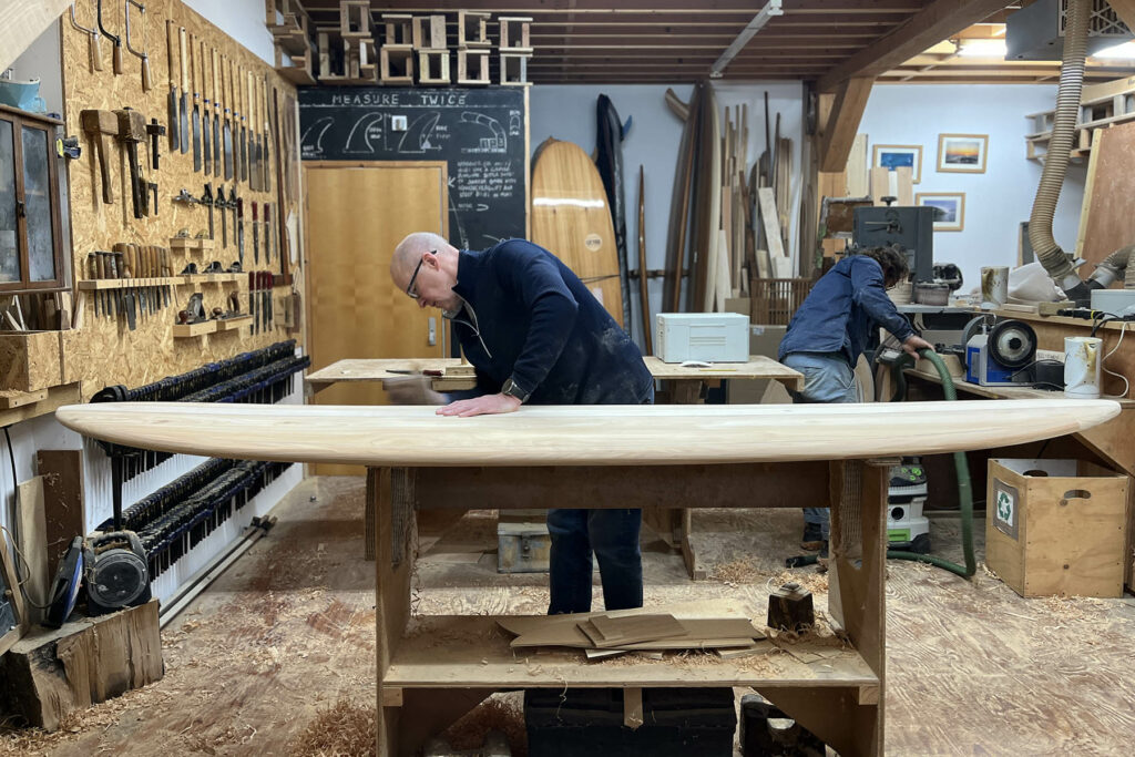 Otter sustainable wooden surfboard workshop