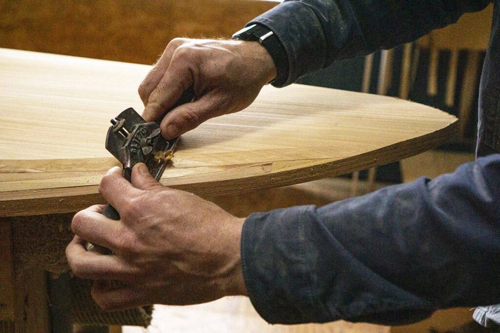 Shaping a sustainable, hollow wooden Otter surfboard