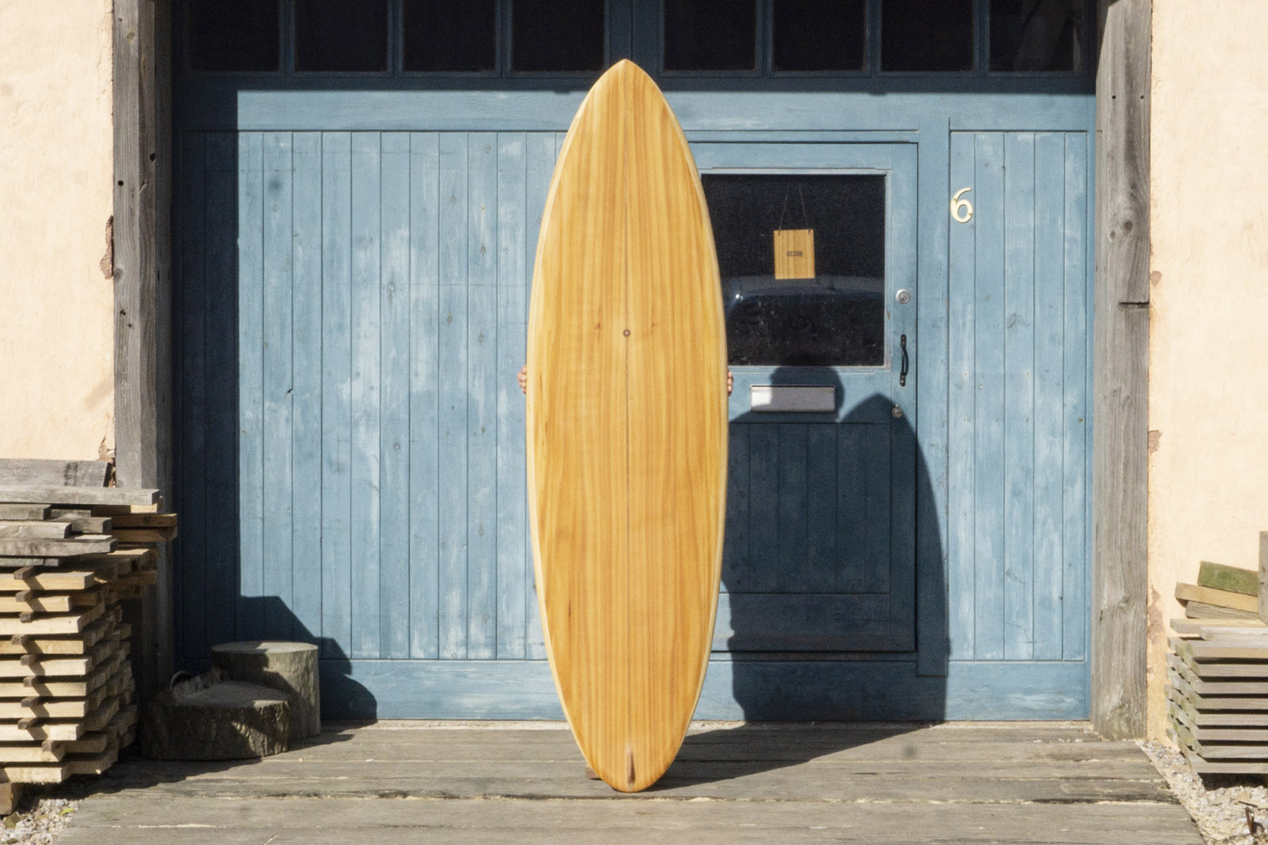 otter sustainable hollow wooden surfboard, the 6'4 Cutter