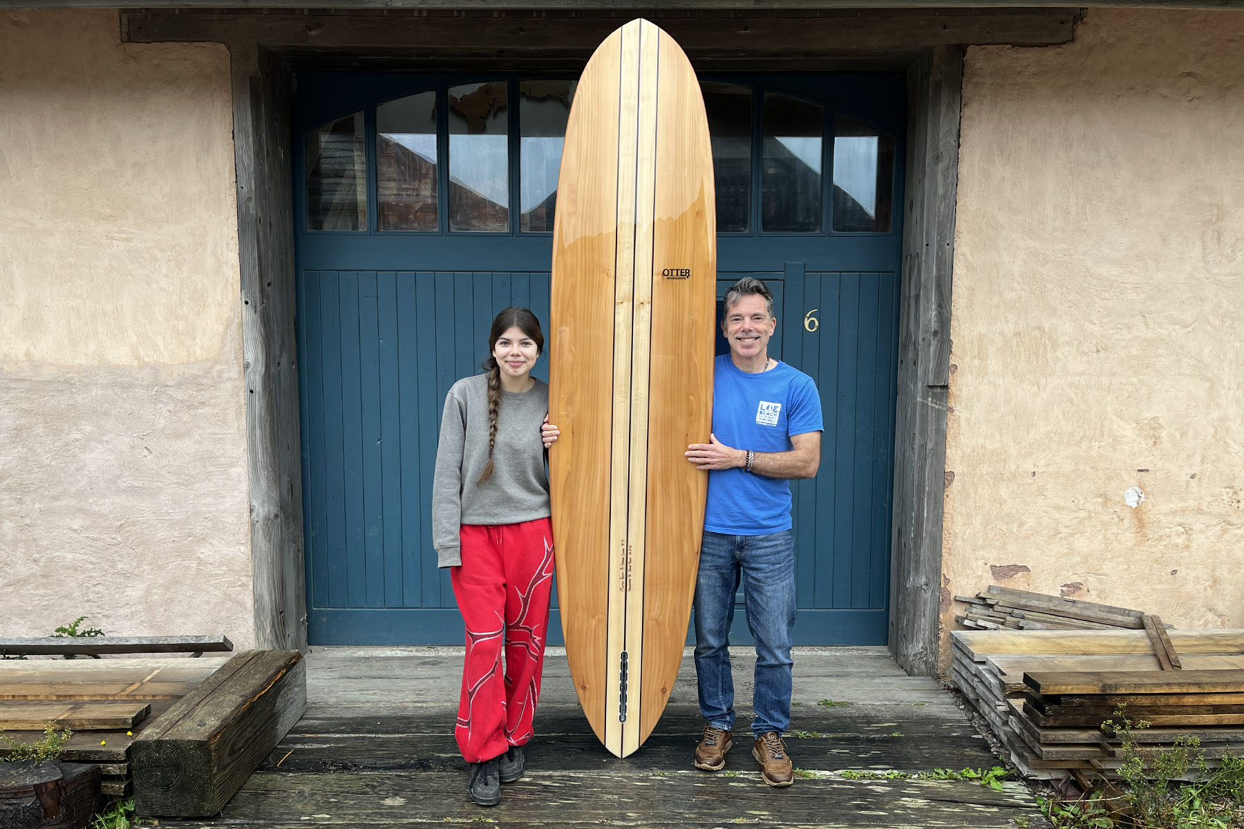 Sustainable, hollow wooden surfboard by Otter Surfboards