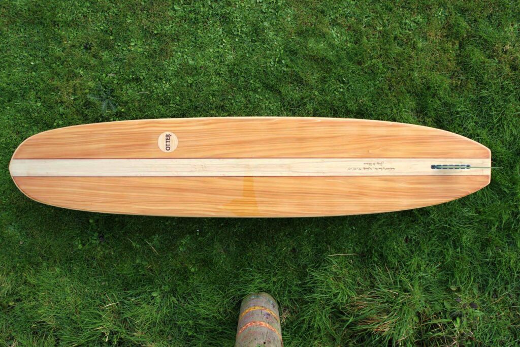 Sustainable, hollow wooden surfboard by Otter Surfboards