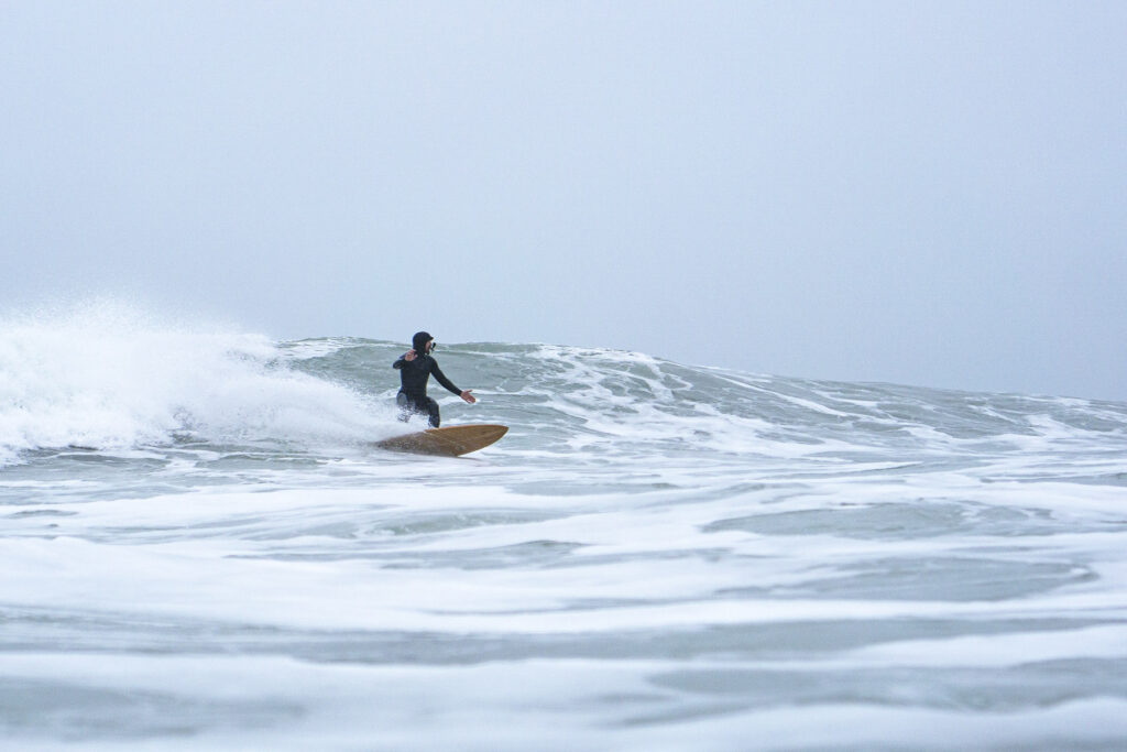 Sustainable, hollow wooden surfboard by Otter Surfboards