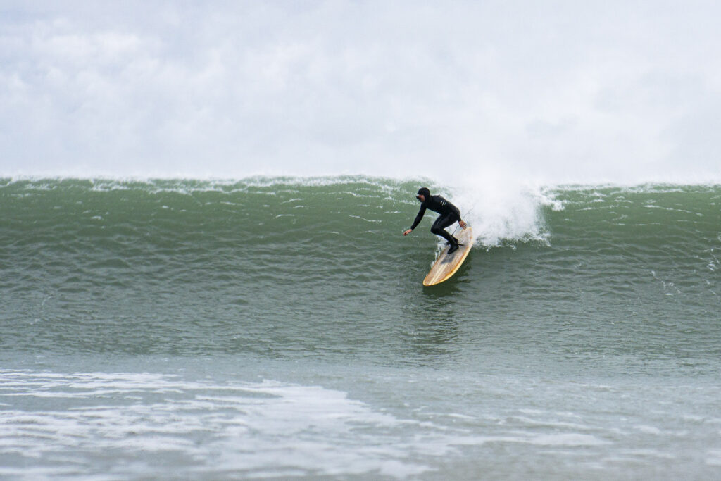 Sustainable, hollow wooden surfboard by Otter Surfboards