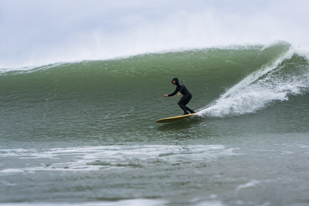 Sustainable, hollow wooden surfboard by Otter Surfboards