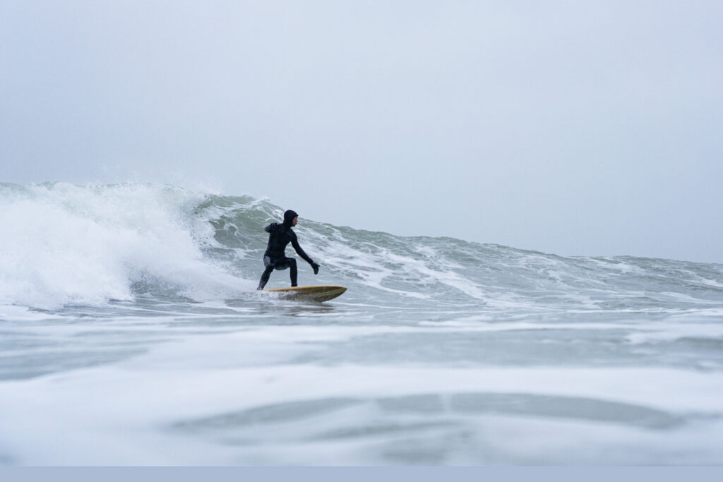Sustainable, hollow wooden surfboard by Otter Surfboards