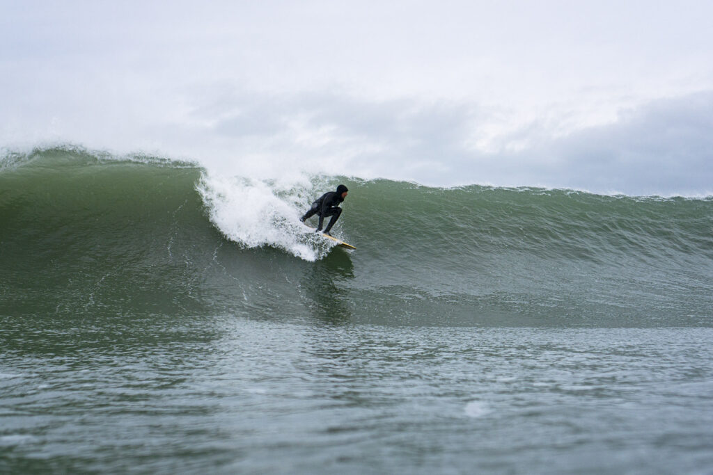 Sustainable, hollow wooden surfboard by Otter Surfboards