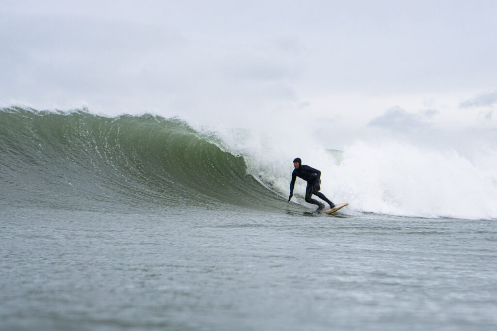 Sustainable, hollow wooden surfboard by Otter Surfboards