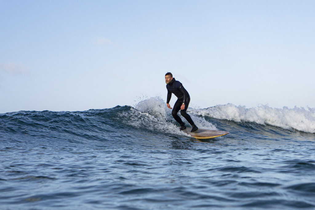 Sustainable, hollow wooden surfboard by Otter Surfboards
