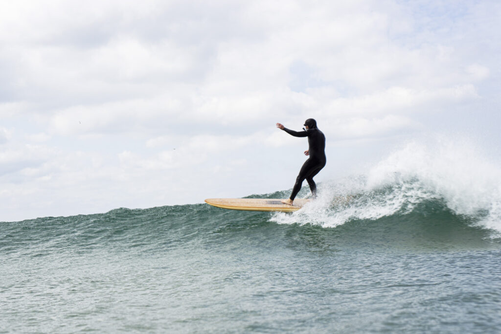 Sustainable, hollow wooden surfboard by Otter Surfboards