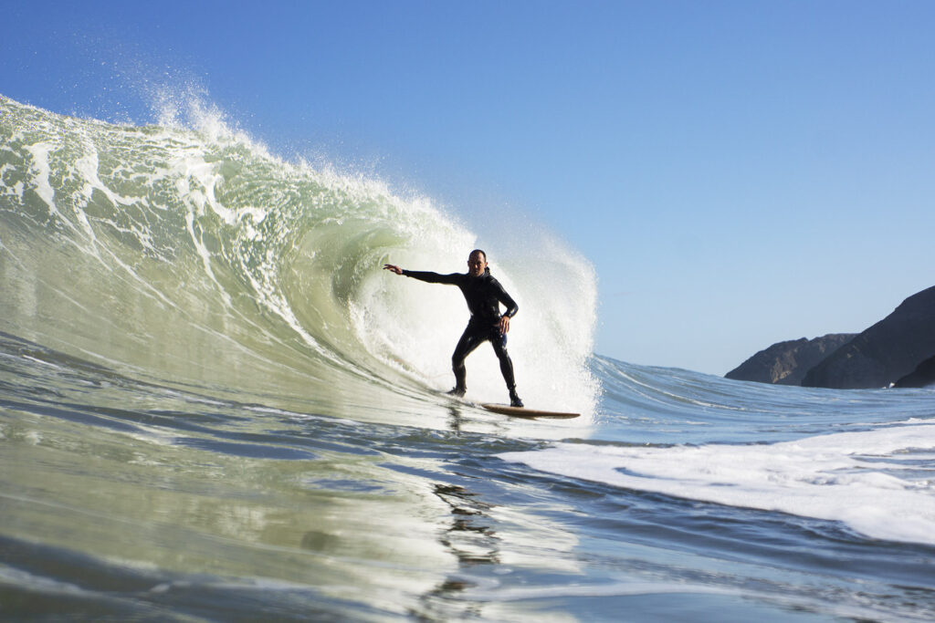 Sustainable, hollow wooden surfboard by Otter Surfboards