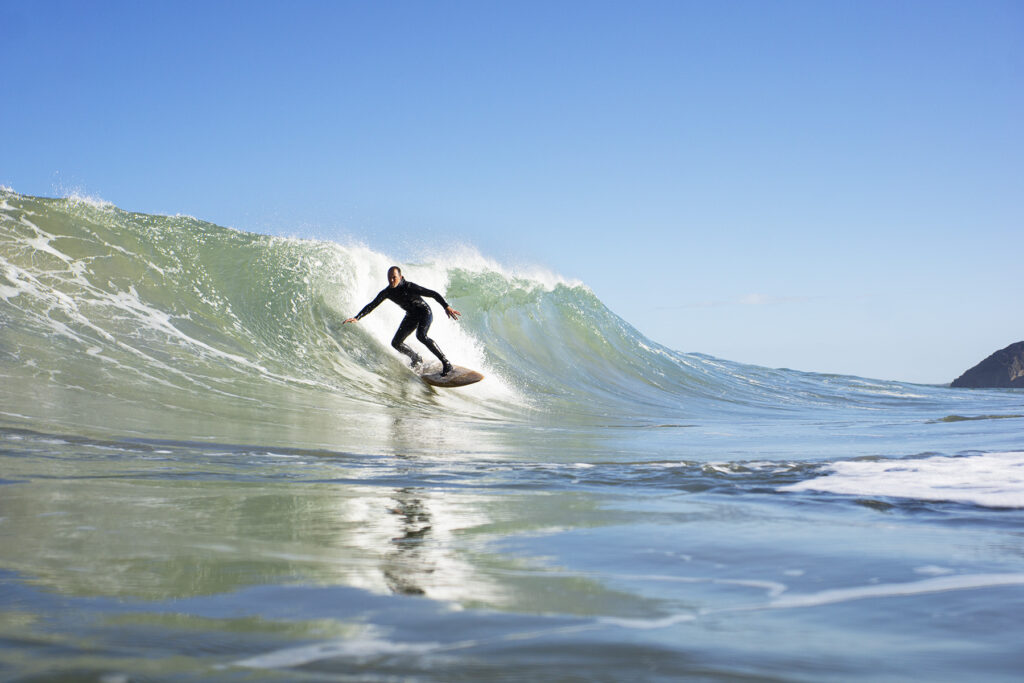 Sustainable, hollow wooden surfboard by Otter Surfboards