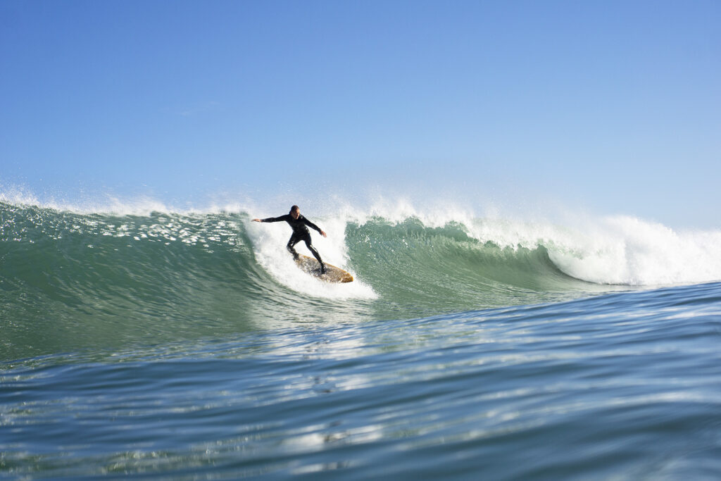 Sustainable, hollow wooden surfboard by Otter Surfboards