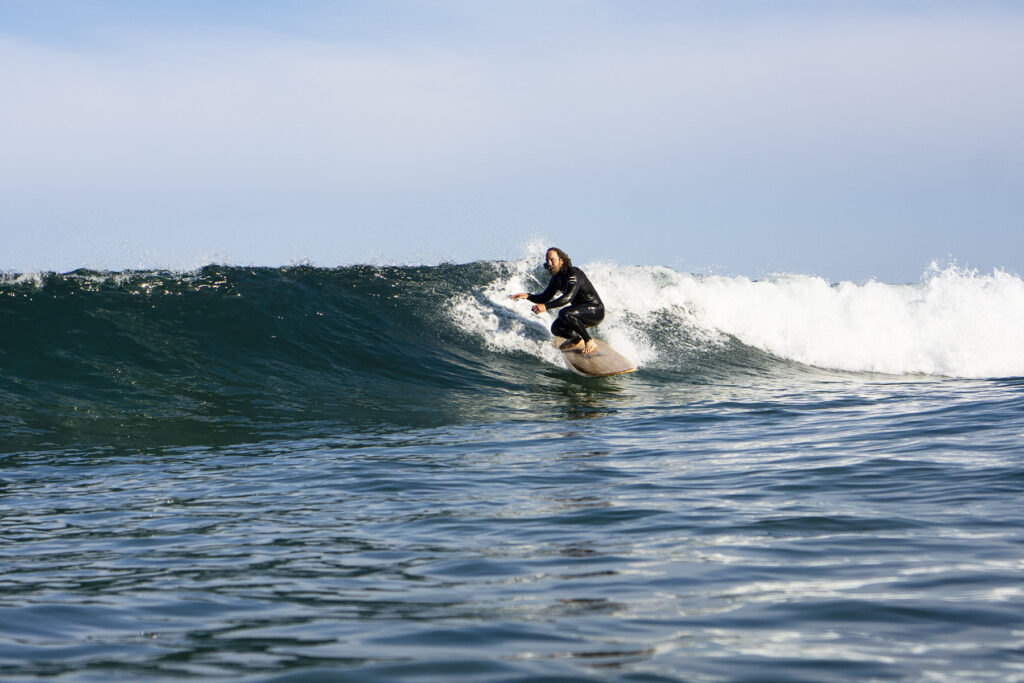 Sustainable, hollow wooden surfboard by Otter Surfboards