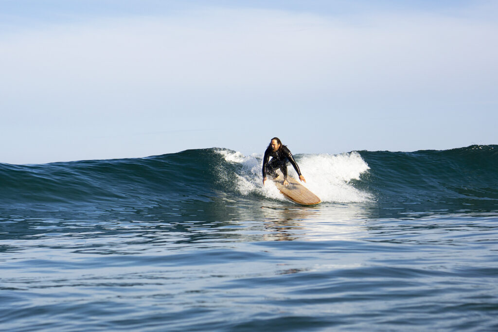 Sustainable, hollow wooden surfboard by Otter Surfboards