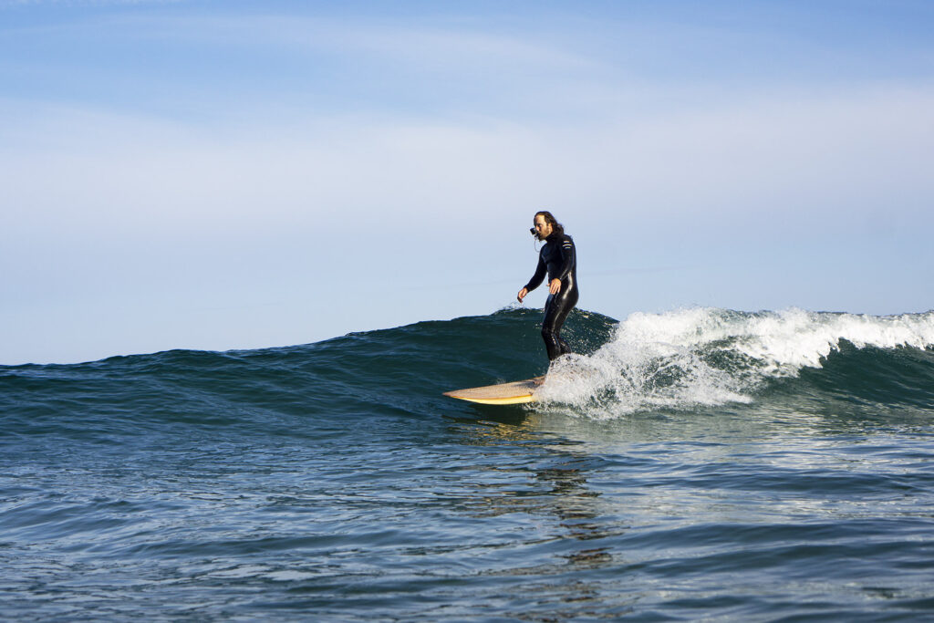 Sustainable, hollow wooden surfboard by Otter Surfboards