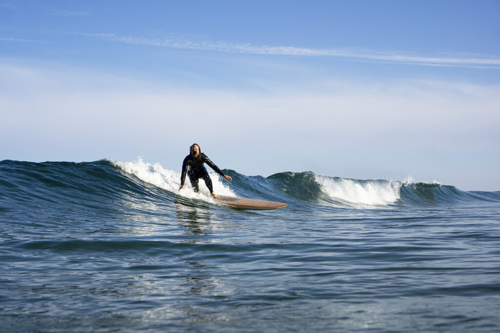 Sustainable, hollow wooden surfboard by Otter Surfboards
