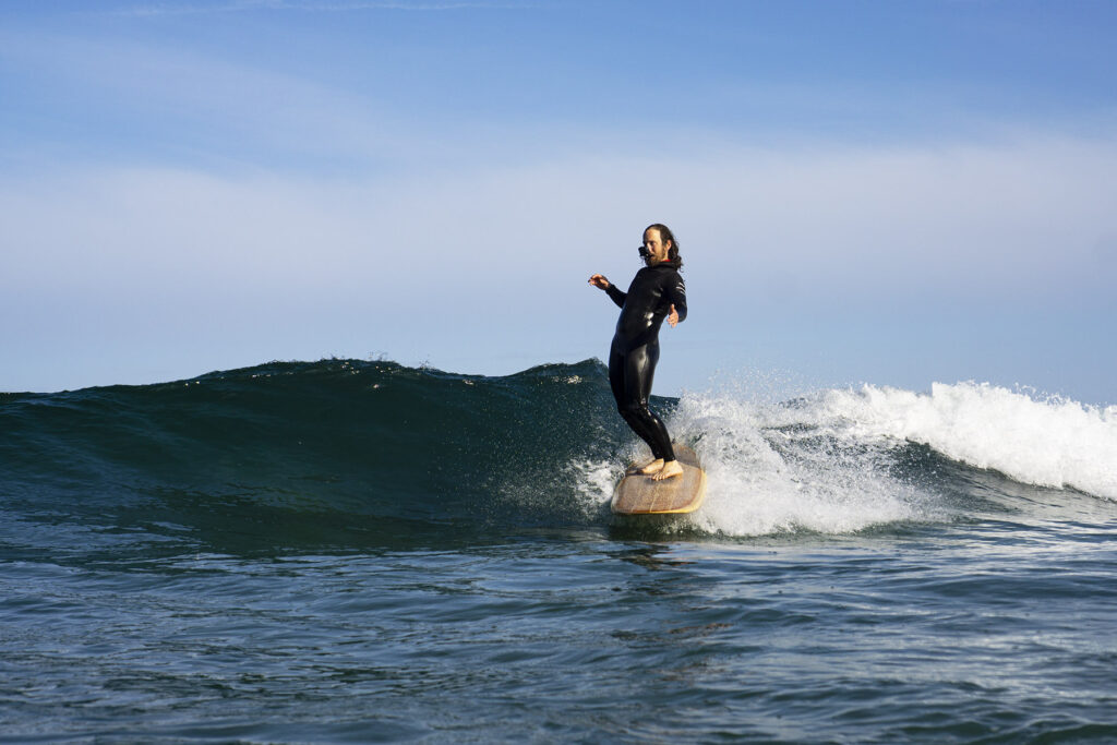 Sustainable, hollow wooden surfboard by Otter Surfboards