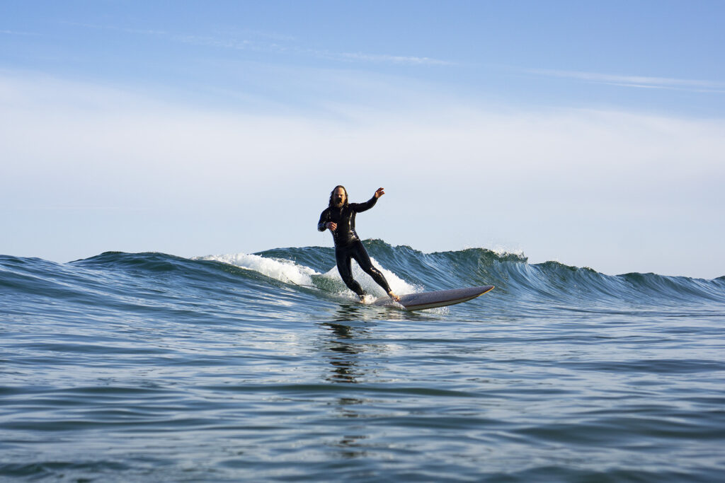 Sustainable, hollow wooden surfboard by Otter Surfboards