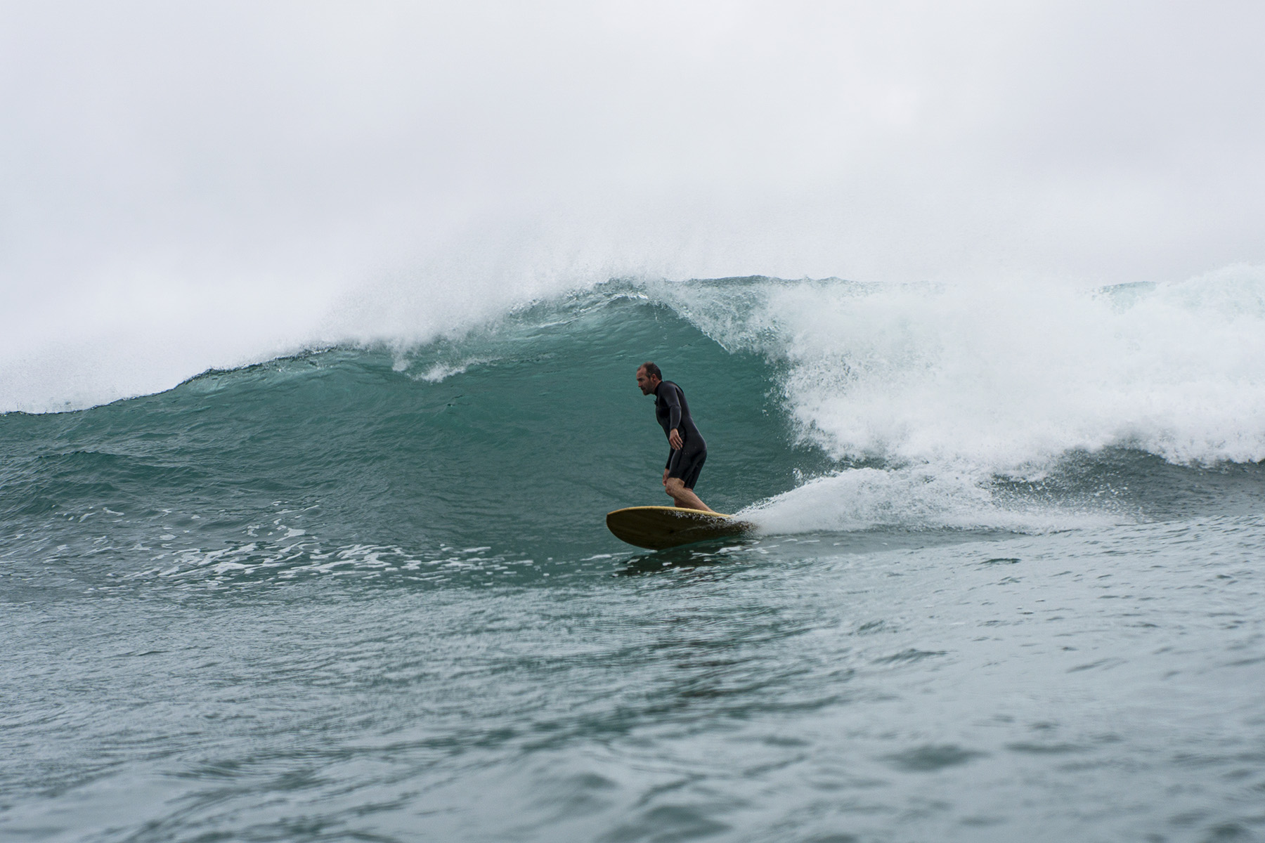 Hollow wooden surfboard by Otter Surfboards