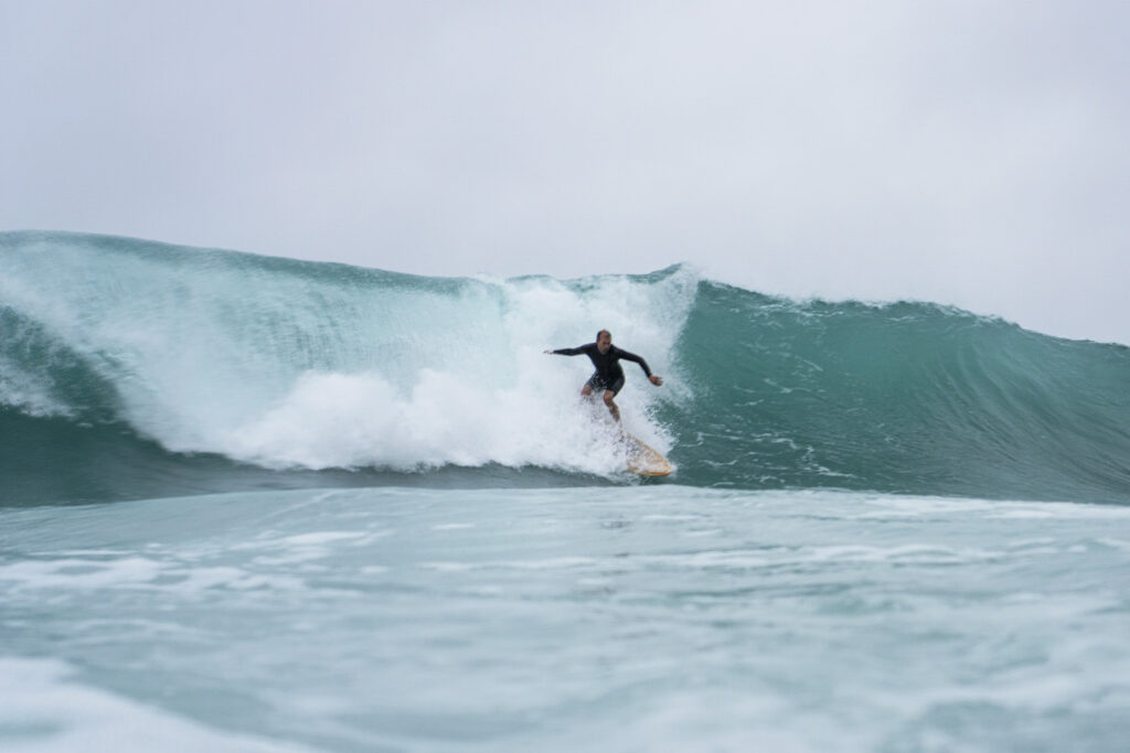Hollow wooden surfboard by Otter Surfboards