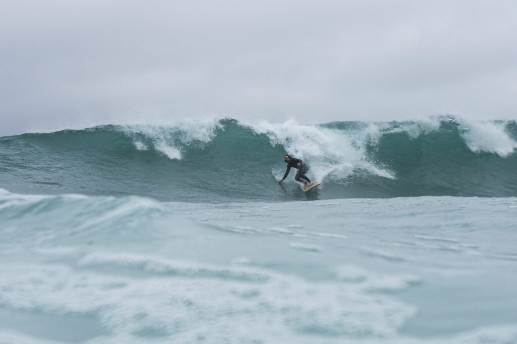 Hollow wooden surfboard by Otter Surfboards