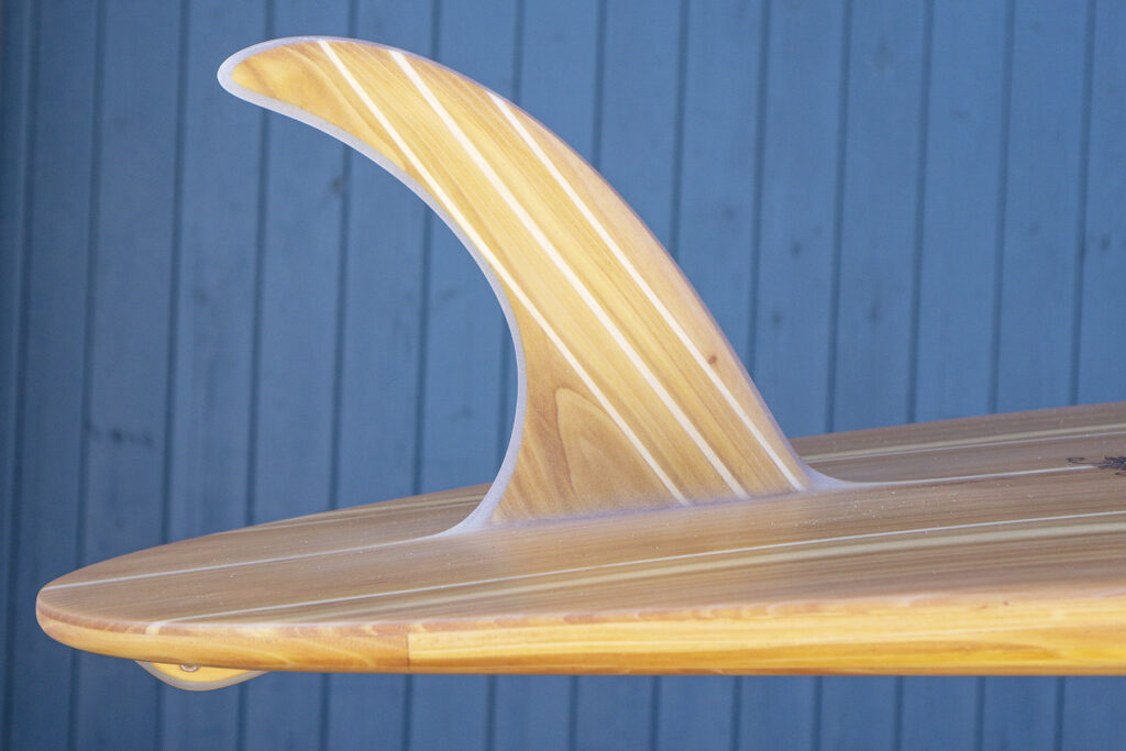 Hollow wooden surfboard by Otter Surfboards